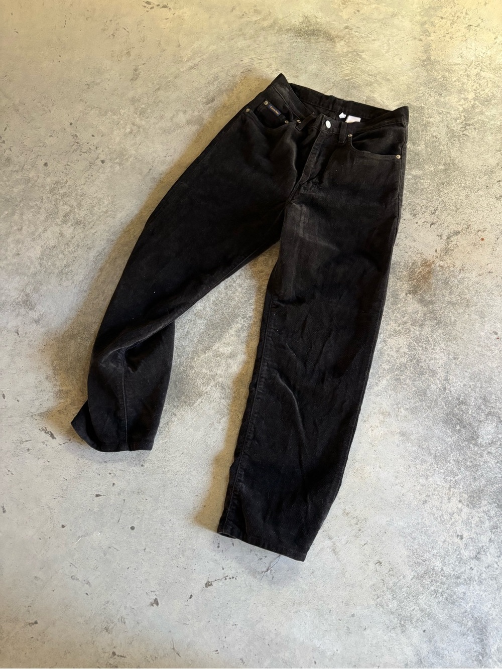 Vintage Calvin Klein 90s straight leg black cotton corduroy pants